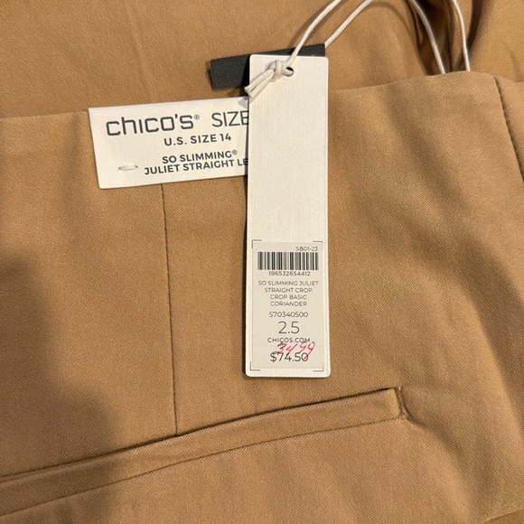 Chicos straight basic crop size 2.5 US Size 14 - Picture 5 of 5